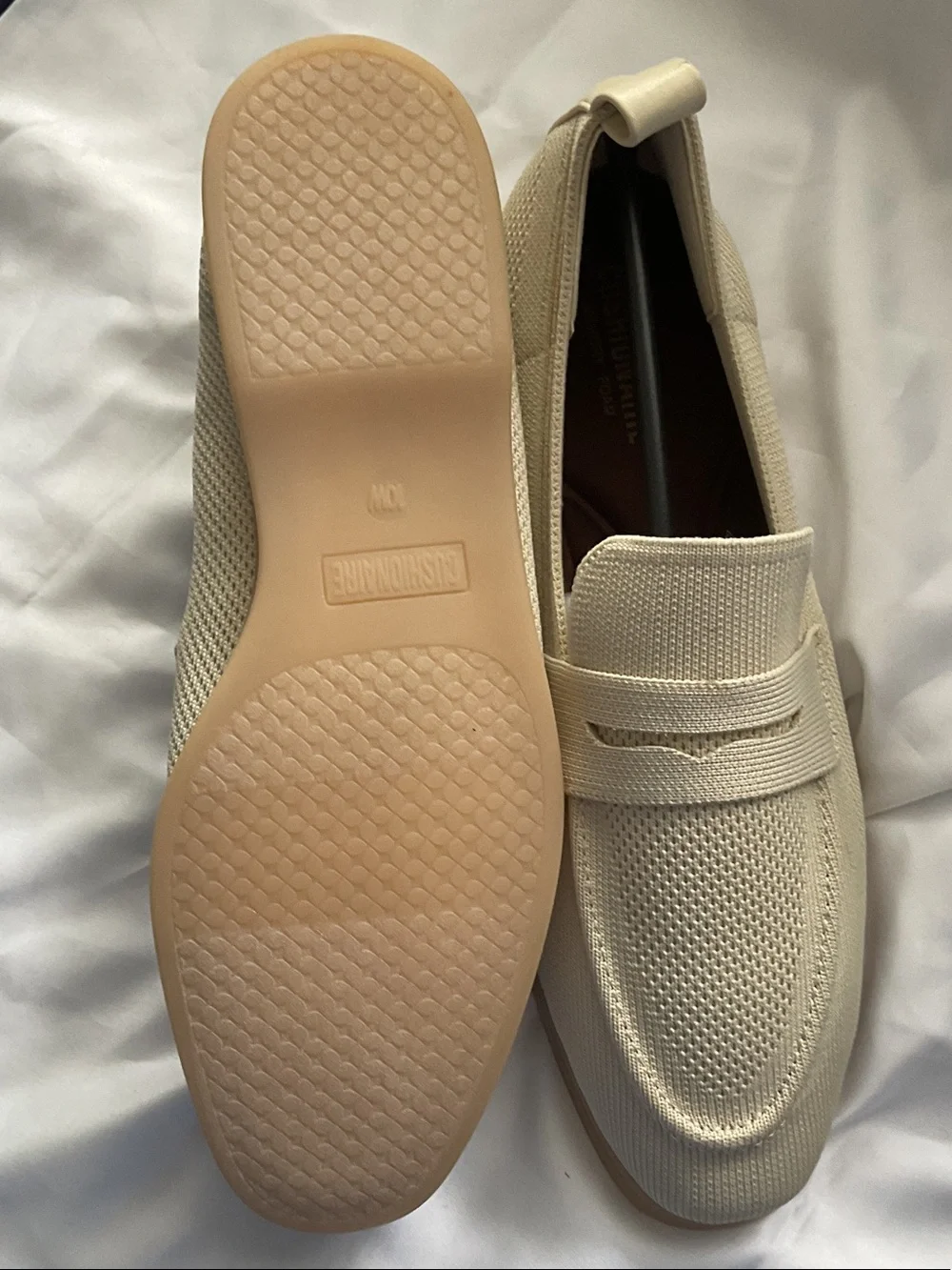Women’s Cushionaire Memory Foam Knit Slip-On Loafers in Cream